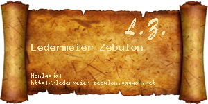 Ledermeier Zebulon névjegykártya